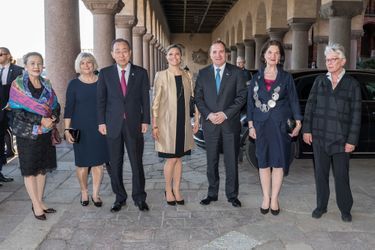 La princesse Victoria de Suède avec Ban Ki-moon à Stockholm, le 30 mars 2016