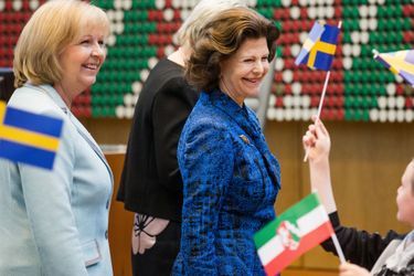 La reine Silvia de Suède au Parlement à Düsseldorf, le 24 mai 2016