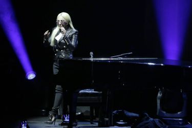 Lady Gaga unis contre les violences faites aux femmes, à Las Vegas, le 7 avril 2016