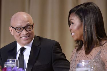 Larry Wilmore et Michelle Obama au dîner des Correspondants à la Maison Blanche, le 30 avril 2016 à Washington.
