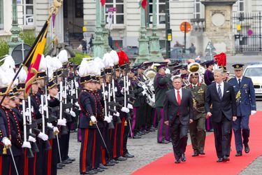 Le roi Abdallah II de Jordanie et le roi Philippe de Belgique à Bruxelles, le 18 mai 2016