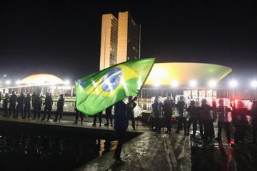 Les Brésiliens ont défilé contre Lula et Dilma Rousseff, ici à Brasilia, le 16 mars 2016