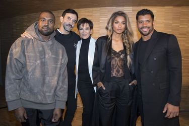 Kanye West, Riccardo Tisci, Kris Jenner, Ciara et Russell Wilson à Paris le 6 mars 2016