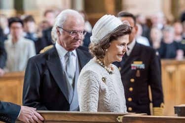 Le roi Carl XVI Gustaf et la reine Silvia de Suède à Stockholm, le 22 avril 2016