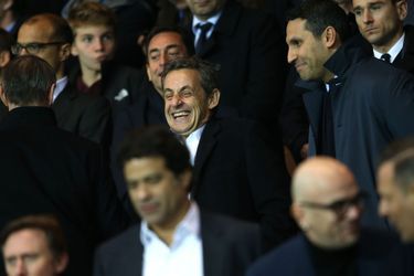Nicolas Sarkozy et le président du club de football Manchester City, Khaldoon Al Mubarak