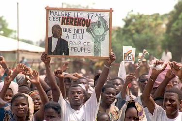 Supporters de Mathieu Kérékou aux élections présidentielles de 1996