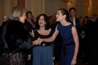 Charlotte Casiraghi avec la princesse Astrid de Belgique et Albina du Boisrouvray à Bruxelles, le 30 janvier 2016