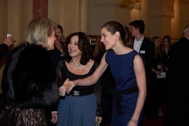 Charlotte Casiraghi avec la princesse Astrid de Belgique et Albina du Boisrouvray à Bruxelles, le 30 janvier 2016
