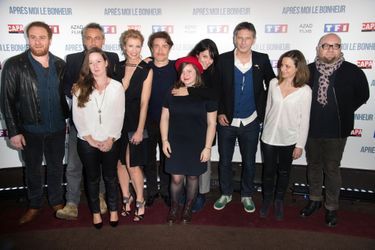 L'équipe du film "Après moi, le bonheur" au Cinéma Gaumont Marignan à Paris le 24 février 2016. 