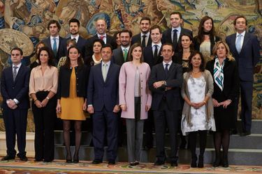 La reine Letizia d'Espagne au Palais de la Zarzuela à Madrid, le 17 février 2016