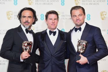 Alejandro González Iñárritu, Tom Cruise et Leonardo DiCaprio à Londres le 14 février 2016
