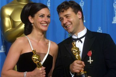 En 2001 : Julia Roberts pour &quot;Erin Brokovich&quot; et Russell Crowe pour &quot;Gladiator&quot;