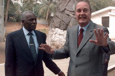 José Eduardo dos Santos avec Jacques Chirac en 1998
