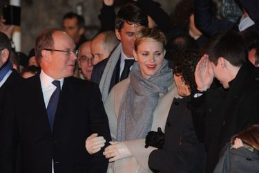 La princesse Charlène et le prince Albert II de Monaco lors de la Sainte-Dévote à Monaco, le 26 janvier 2016