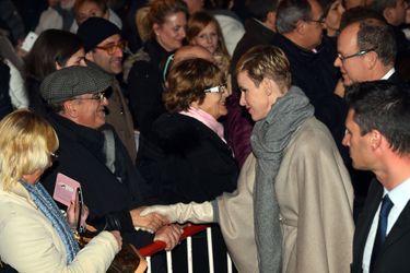 La princesse Charlène et le prince Albert II de Monaco lors de la Sainte-Dévote à Monaco, le 26 janvier 2016