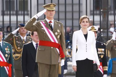 La reine Letizia et le roi Felipe VI d&#039;Espagne à Madrid, le 6 janvier 2016