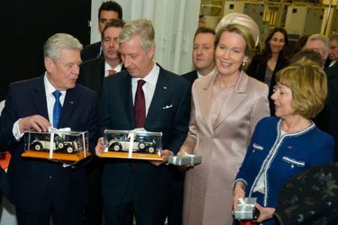 La reine Mathilde et le roi Philippe de Belgique avec le couple présidentiel allemand à Bruxelles