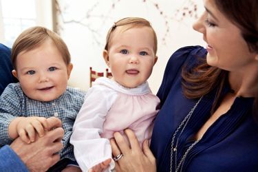 Les jumeaux du Danemark, la princesse Joséphine et le prince Vincent, lors de leur 1er anniversaire, le 8 janvier 2012