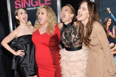 Alison Brie, Rebel Wilson, Leslie Mann et Dakota Johnson à la première de "Célibataire, mode d'emploi" à New York, le 3 février 2016