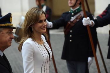 La reine Letizia d'Espagne en visite officielle à Rome, le 19 novembre 2014