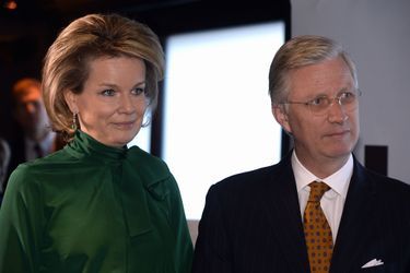 La reine Mathilde et le roi Philippe de Belgique au Forum économique mondial de Davos, le 21 janvier 2016