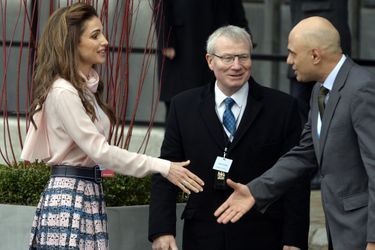 La reine Rania de Jordanie à Londres, le 4 février 2016