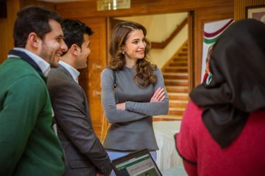 La reine Rania de Jordanie au Forum Jordan Volunteers à Amman, le 10 février 2016