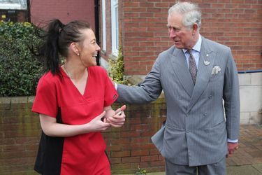 Le prince Charles au poste de police de Burslem à Stoke-on-Trent, le 26 janvier 2016