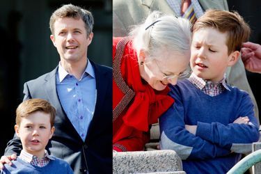 Le prince Christian de Danemark, son père le prince Frederik et sa grand-mère la reine Margrethe 