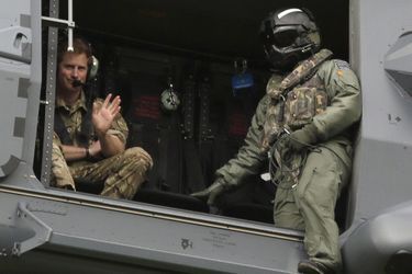 Le prince Harry sur le camp militaire de Linton, le 13 mai 2015