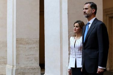 Le roi Felipe VI d’Espagne et la reine Letizia en visite officielle à Rome, le 19 novembre 2014