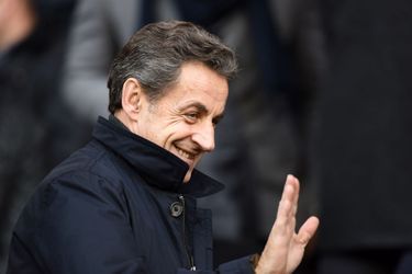 Nicolas Sarkozy au Parc des princes à Paris, le 21 février 2015