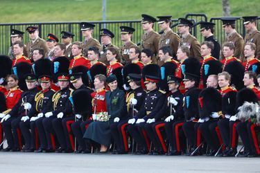 Kate Middleton et le prince William avec le 1st Battalion Irish Guards à Aldershot, le 17 mars 2022