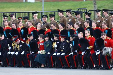 Kate Middleton et le prince William avec le 1st Battalion Irish Guards à Aldershot, le 17 mars 2022