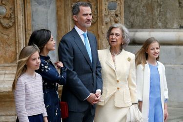 La famille royale espagnole à Palma de Majorque, le 21 avril 2019