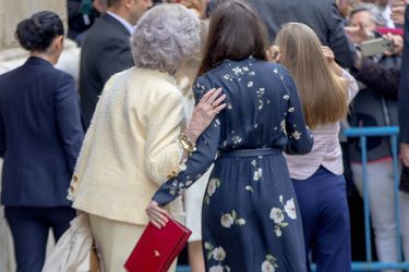 L'ex-reine Sofia et la reine Letizia d'Espagne à Palma de Majorque, le 21 avril 2019