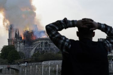 La cathédrale Notre-Dame de Paris en flammes, le 15 avril 2019.