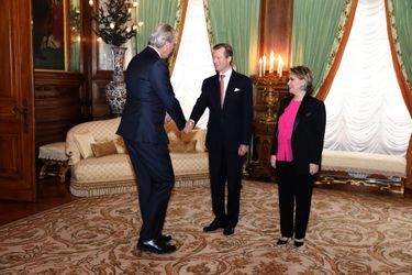 La grande-duchesse Maria Teresa et le grand-duc Henri de Luxembourg à Luxembourg, le 9 janvier 2019