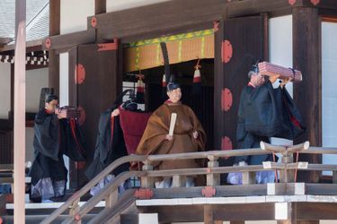 L&#039;empereur Naruhito du Japon en costume traditionnel à Tokyo, le 8 mai 2019