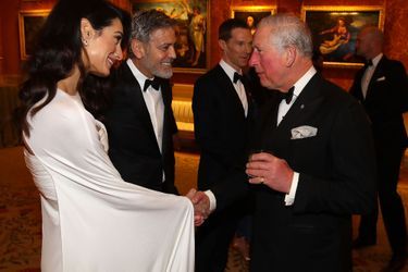 George et Amal Clooney avec le prince Charles au palais de Buckingham