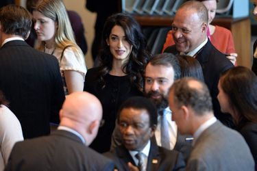 Amal Clooney au siège des Nations unies à New York le 23 avril 2019