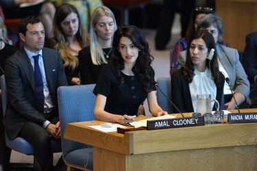 Amal Clooney et Nadia Murad au siège des Nations unies à New York le 23 avril 2019
