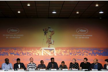 L'équipe du film lors de la conférence de presse des «Misérables» le 16 mai 2019