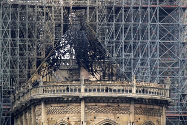 Les ravages de l&#039;incendie à Notre-Dame de Paris. 