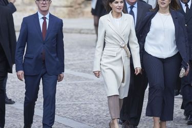 La reine Letizia d'Espagne à Lerma, le 11 avril 2019