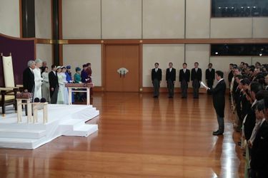 L&#039;empereur Akihito du Japon lors de la cérémonie de son abdication à Tokyo, le 30 avril 2019