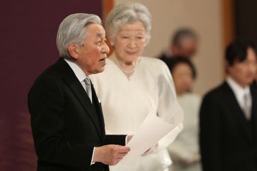 L'empereur Akihito et l'impératrice Michiko du Japon à Tokyo, le 30 avril 2019