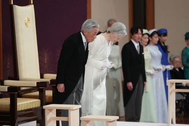 L'empereur Akihito et l'impératrice Michiko du Japon à Tokyo, le 30 avril 2019