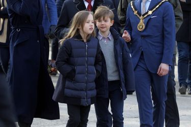 Les jumeaux, la princesse Josephine et le prince Vincent de Danemark, à Copenhague le 11 avril 2019