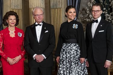 La reine Silvia, le roi Carl XVI Gustaf, la princesse Victoria et le prince consort Daniel de Suède à Stockholm, le 14 mars 2019